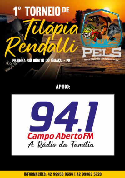 Vem aí o 1º Torneio de pesca de Tilápia Rendalli 